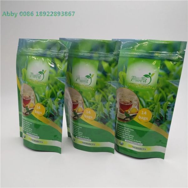 Levántese el grueso modificado para requisitos particulares los colores brillantes plásticos de los bolsos de la cremallera para el té