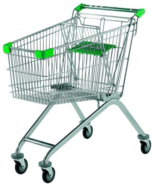 A mão do trole da compra do supermercado do metal Carts o tratamento de superfície chapeado cromo