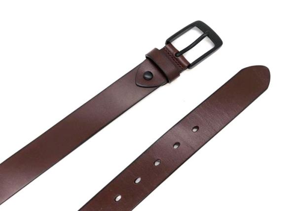 Wear Resistance Mens Leather Dress Belt With  Black Alloy Buckle 35mm