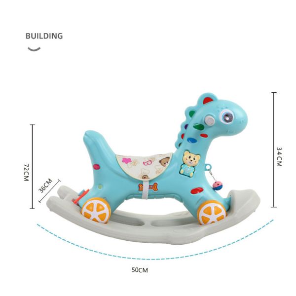 Indoor Outdoor Activities Play Nursery Child Birthday Gift PVC Rocking Horse for Baby Toddler
