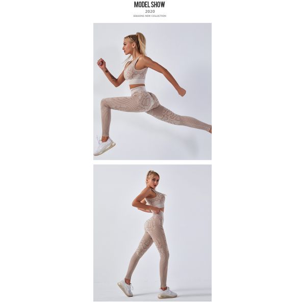 Добавочная змейка размера печатая разминку йоги установила ударопрочные гетры спортзала бюстгальтера спорт