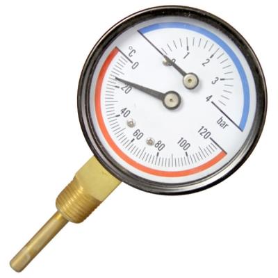 Bottom 2.5'' 63MM Pressure Temperature Gauges 16 Bar 1/2 BSPT