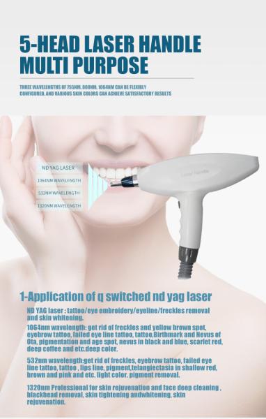 1064nm 532nm 1320nm Q Switched Nd Yag Laser Machine , Nd Yag Laser Tattoo Removal Machine