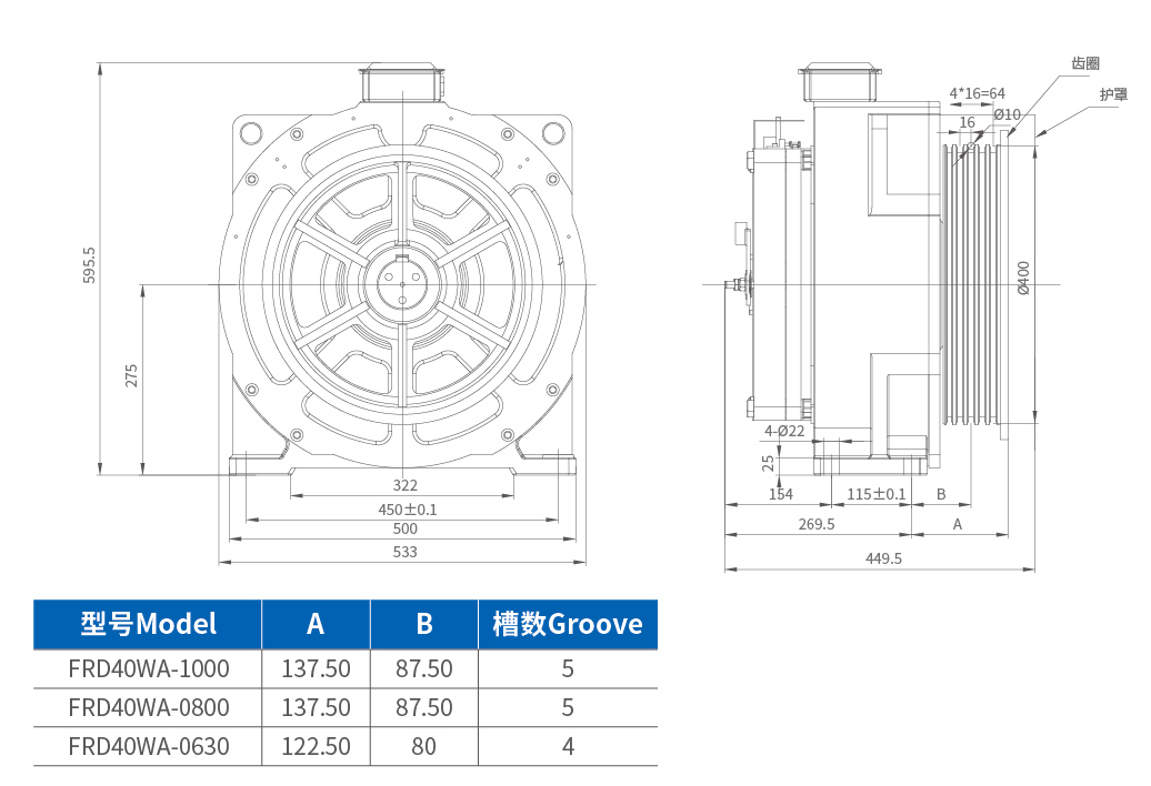 630~1000kg Load Standard Passenger Elevator Series Traction Machines