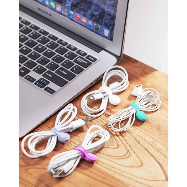 Magnetic Cable Ties 10 PCS Reusable Cable Organizers Earbuds Cords USB Cable Manager Keeper Wrap Ties Straps