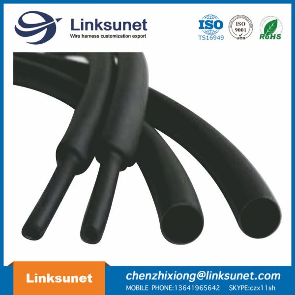 Black Polyolefin Heat Shrink Cable Sleeve 6mm - 180mm Length -30℃ - 80℃