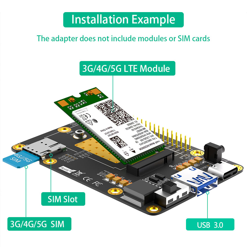 4G & 5G HAT для Raspberry Asus Tinker Board Samsung ARTIK Латте Панда