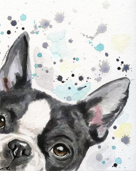 A lona do pacote do projeto imprime o cão bonito da arte da parede, arte home da parede da lona da decoração