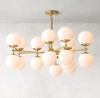 Cristal RH Moderno candelabro Chrome Finish 8 luzes Copo de lâmpada