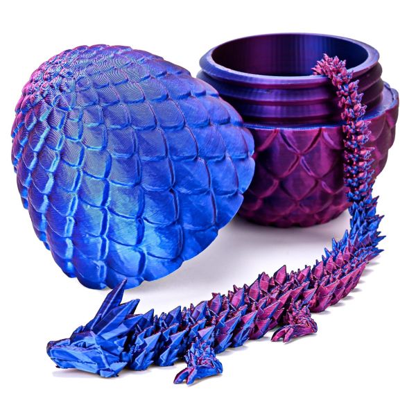 Articulated Crystal in Egg Executive Fidget Desk Toy 3D Printed Dragon Eggs for Unisex Age Range 5-7 Years