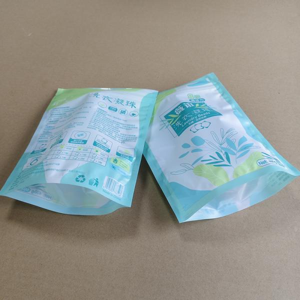 Bolsas Stand-Up Tri-Seal para Cápsulas de Lavado - Cremallera Resellable y Ventana Transparente