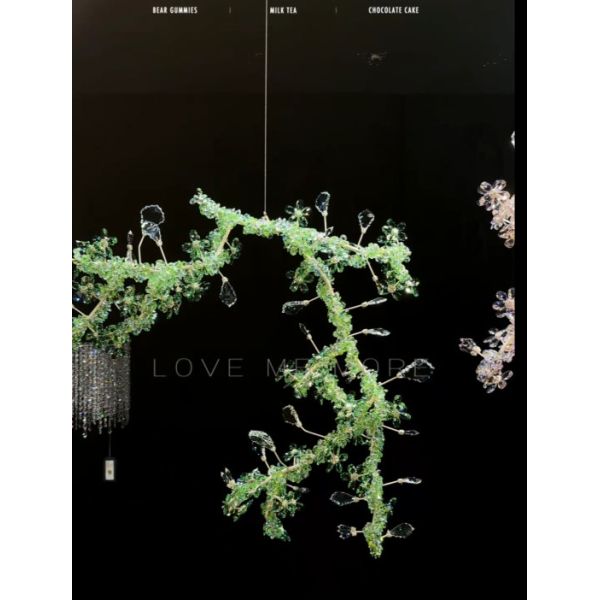 Уникальные зеленые кристаллические цветочные люстры Свет для фантастического места