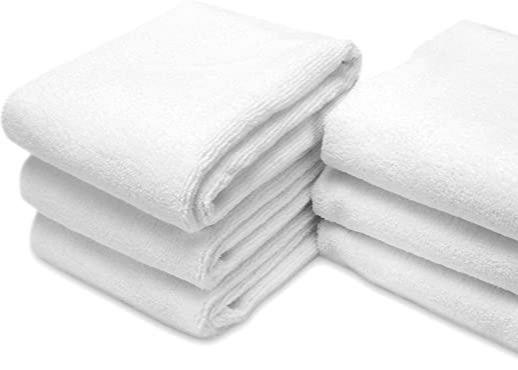 White 360gsm 16''X27'' Microfiber Fitness Towel , Gym Workout Towels