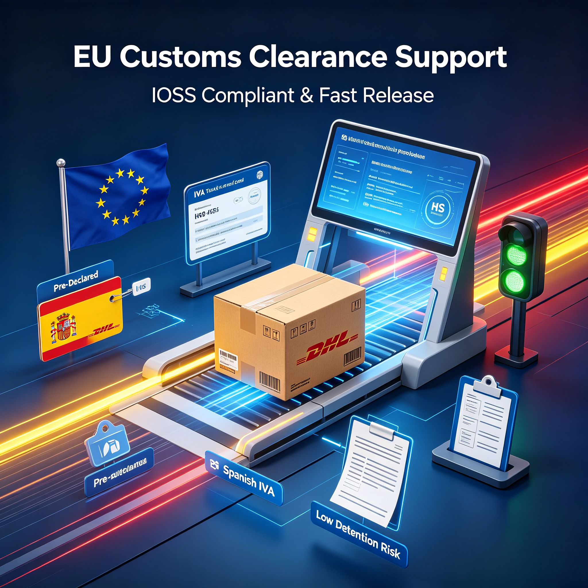 Fast DHL International Express Shipping From China To Spain 3 – 5 Business Days Door To Door Delivery