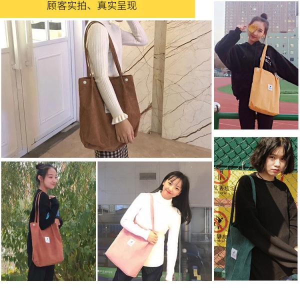 BOLSA DE MUJERES MODA SIMPLE BOLSA CORDUROY BOLSA DE CLASSE LANA BOLSA DO ESPALHO BOLSA CAMPUS BOLSA CROSSBODY BOLSA TOTE BOLSA