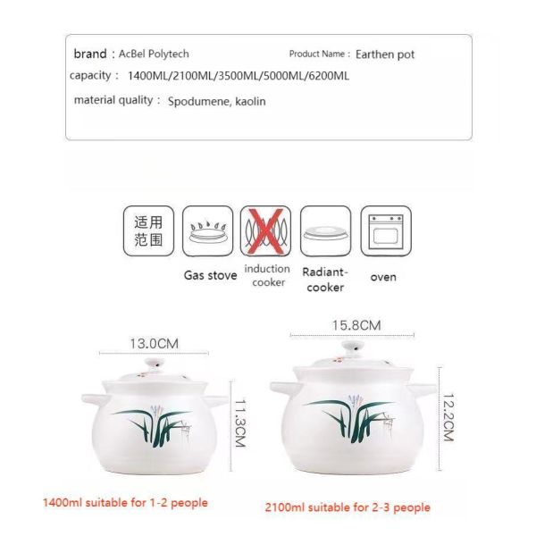 White Nonstick Cookware Set for Decocting Traditional Chinese Medicine Herbal Soup