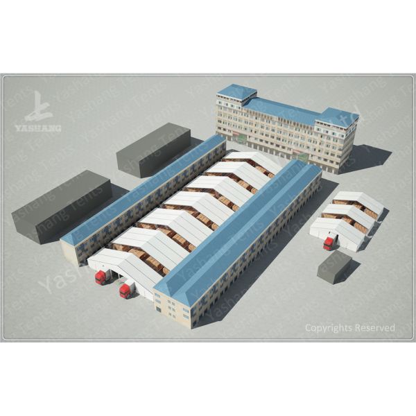 Waterproof Industrial Canopy Tent Fabric Shelter Systems With Transparent Skylight