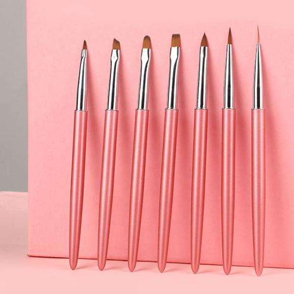 Metal Handle Triangle Nail Gel Paint Brush 12pcs Set Nail Polish Brush