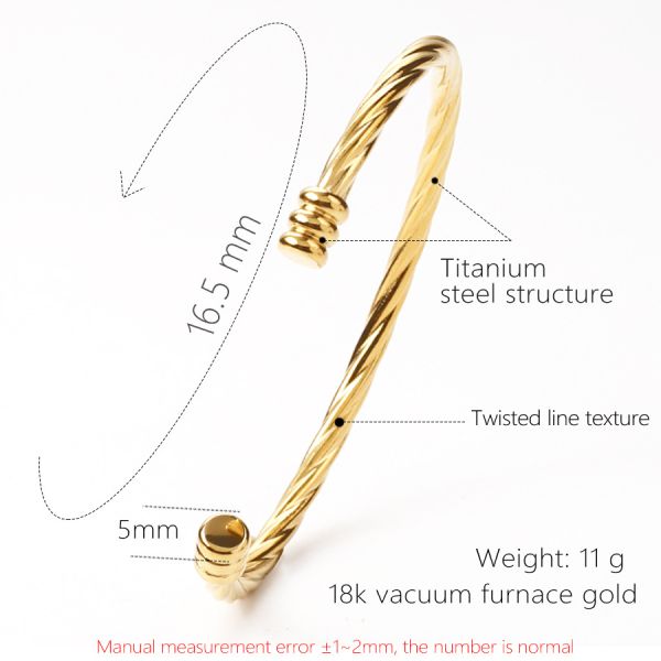 Europe American titanium steel bracelet girls gift cross-border jewelry plating 18k gold opening twisted accessories