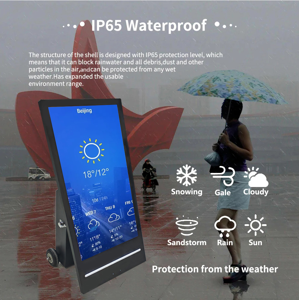Signage Lcd беспроводной батареи портативный рекламируя на открытом воздухе плакат