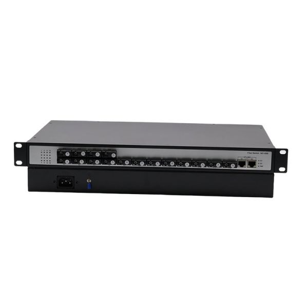 Rackmount 100 Mbps Fiber Switch 16 Port SC Fiber 2 Gigabit RJ45 Uplink