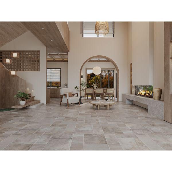 Stylish Design Interior Limestone Flooring Impact Resistant Moisture Proof