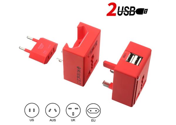 5V 2.4A AU UK US EU AC Surge Travel Plug Adapter , All In One World Travel Adapter
