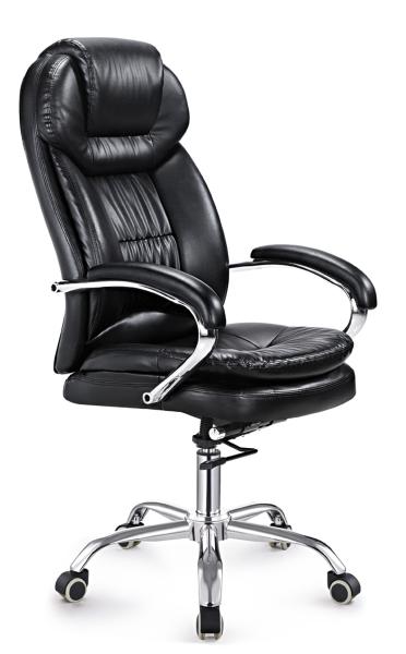 Black Leather Executive Office Chair High Back PU / PVC Cover Eco Friendly