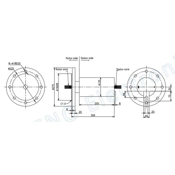 Работайте скорость 300rpm промышленное кольцо выскальзывания 30x2A зафиксировало с драгоценным металлом винтов