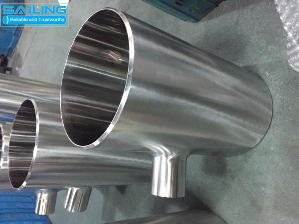 Sanitary Stainless Steel Buttweld Fittings / Welding Tee Food Grade