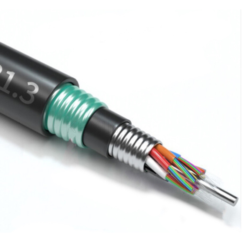 На открытом воздухе SM G.652D ядров кабеля 2-144 стекловолокна KEXINT FTTH GYTA53 Armored, который сели на мель