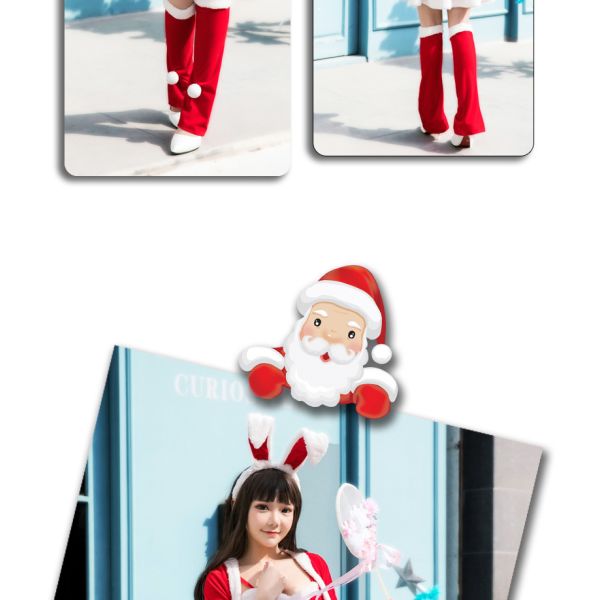 Рождественское платье 2023 Красное с аксессуарами Взрослые женщины 5-частный набор Костюм косплей