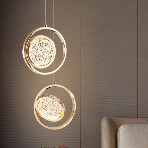 Moderna lámpara colgante LED acrílica decorativa para el hogar, sala de estar, hotel, círculo, luz colgante
