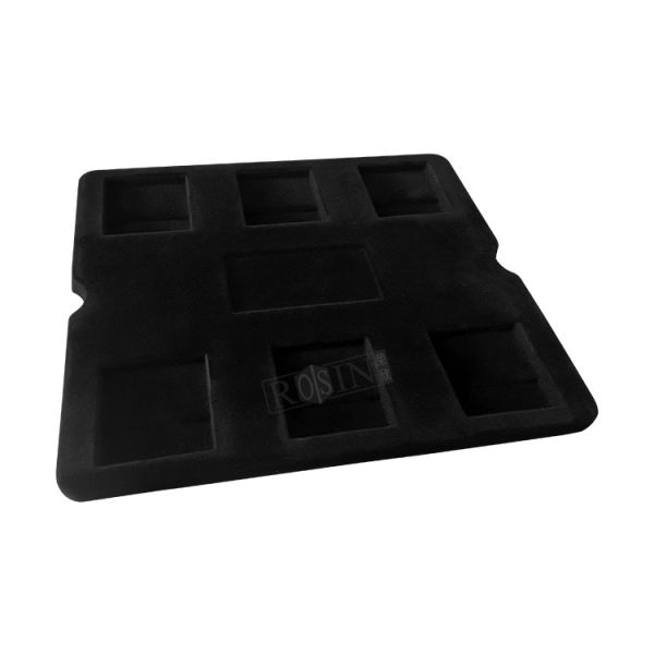 Recyclable 6 Grids Black Flocking Gift Box Plastic Medal Presentation Inner Holder packaging