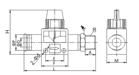 Plastic HVFS Pneumatic Air Fittings , M5 ~ 1/2