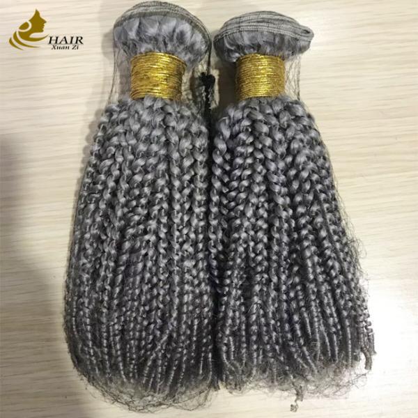 Extensiones de cabello humano virgen personalizadas Plata Ondulado personalizado tejido de cabello
