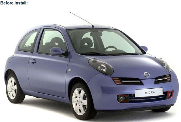 Nissan Micra March car fog light upgrade with daytime running light DRL