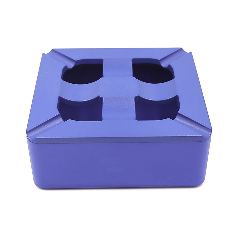 Square Matte Aluminum Alloy Metal Ashtray with Multi-Slot Design for Modern