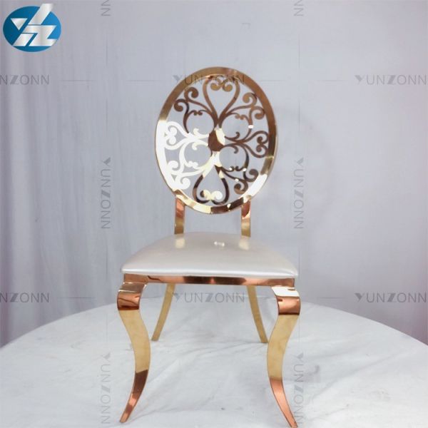 Round chair delicate design gold dining chairs