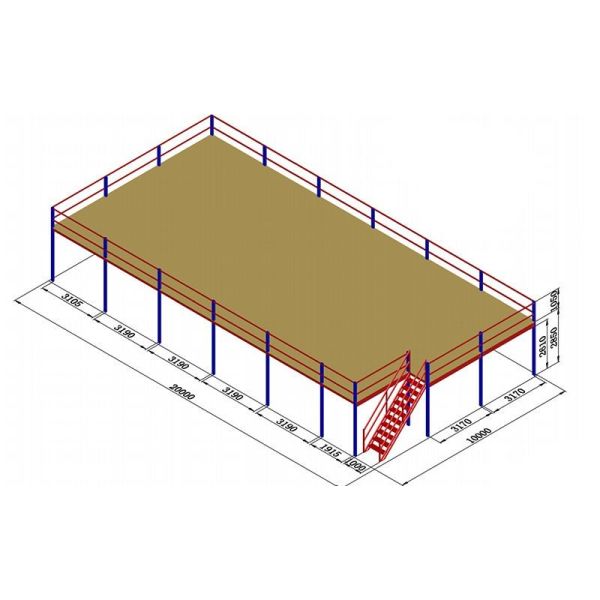 7000kg Mezzanine Steel Structure Rack Logistics Mezzanine Floor Platform