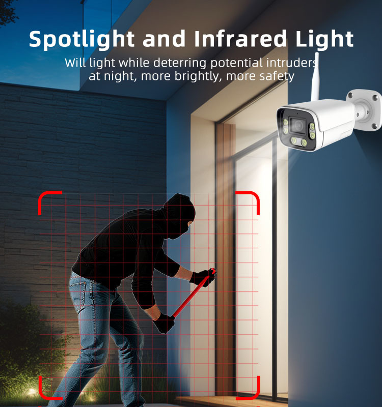 5MP WiFi Bullet Security Camera, Outdoor Surveillance Camera, 10X Digital Zoom, Two‑Way Audio, Human Motion Detection, Eseecloud App Remote Monitoring