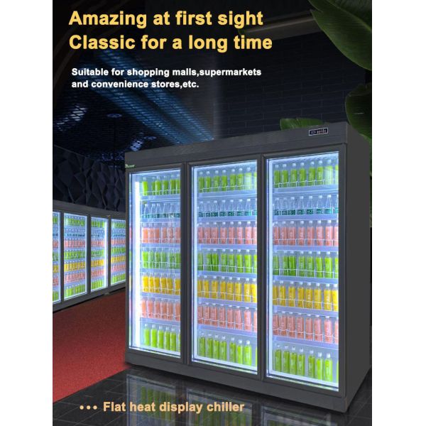 Upright Glass Door Display Cold Drink Fridge For Convenience Store 1500L/N