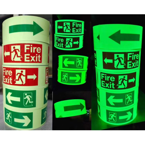 Self Luminous sticker for IMO signs Photo Luminescent Vinyl glow in the dark for Identifying Signs