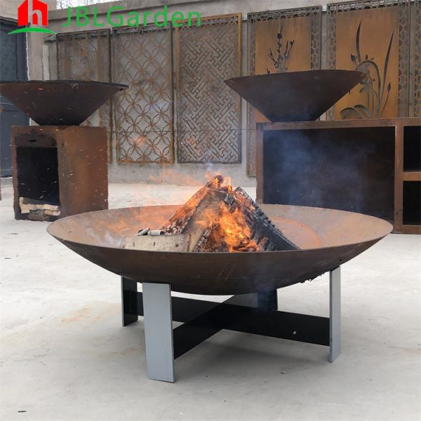 Poço ardente de madeira 60cm-150cm HNJBL-FB01 do fogo do jardim de aço exterior redondo de Corten