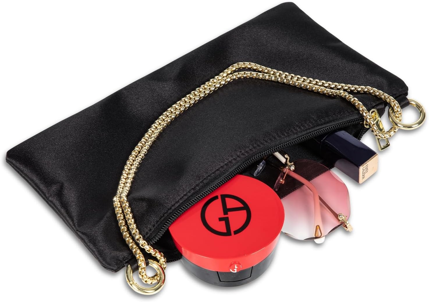 Женская вечерняя сумка с сатинным сцеплением Сумка для женщин Свадебная сумка с двумя цепями для официальной коктейльной вечеринки