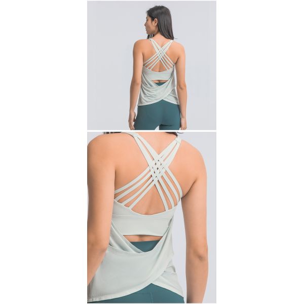 Cross Back Women Tank Top High Impact Bra Loost Fit Lightweight