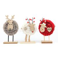 Ornements de Noël en bois faits à la main, enveloppés de fil, décor de sapin et de rennes