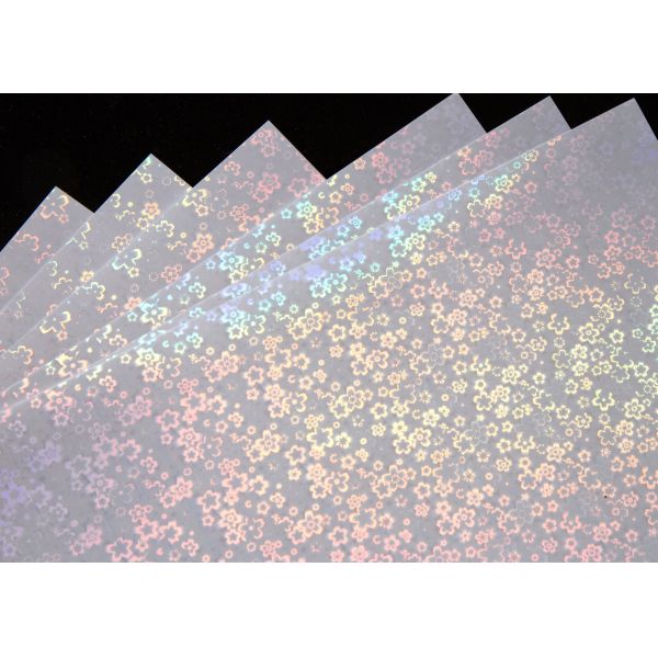 Hot Sell A4 Size Self-adhesive Transparent Holographic Cold Lamination Film with Liner Holographic Stickers Smooth and Glossy