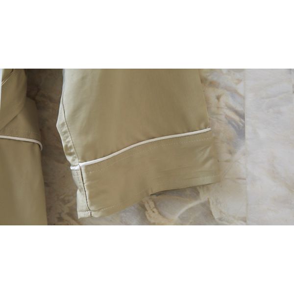 Luxury Cotton Satin Hotel Spa Robes Double Layer Knee Length Bathrobe Home