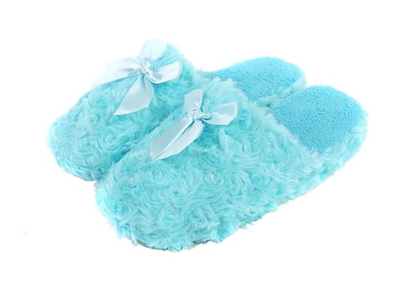 Close Toe Disposable House Slippers , Blue Plush Slippers For Women 